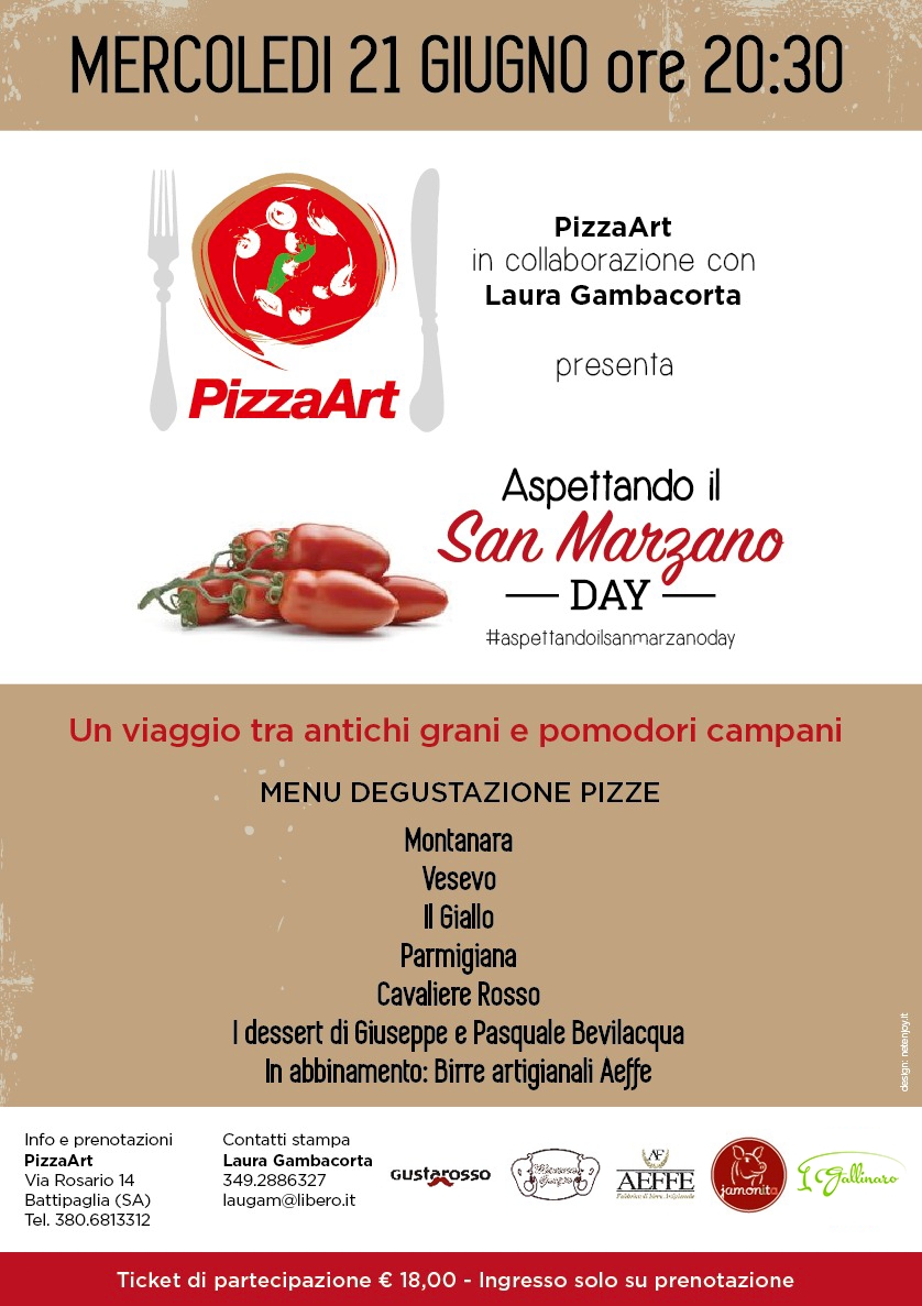 Il 21 giugno da PizzaArt di Battipaglia (Sa) “Aspettando il San Marzano Day”